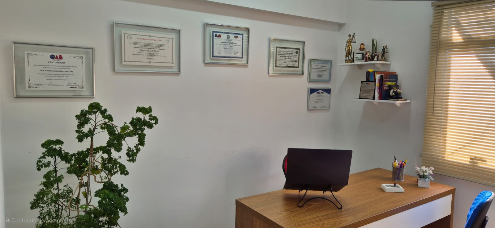 Ambiente de atendimento do escritório